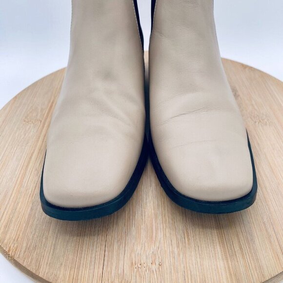 Everlane Shoes Womens 8 Beige Leather Chelsea Boots Ankle Italy - Picture 3 of 10